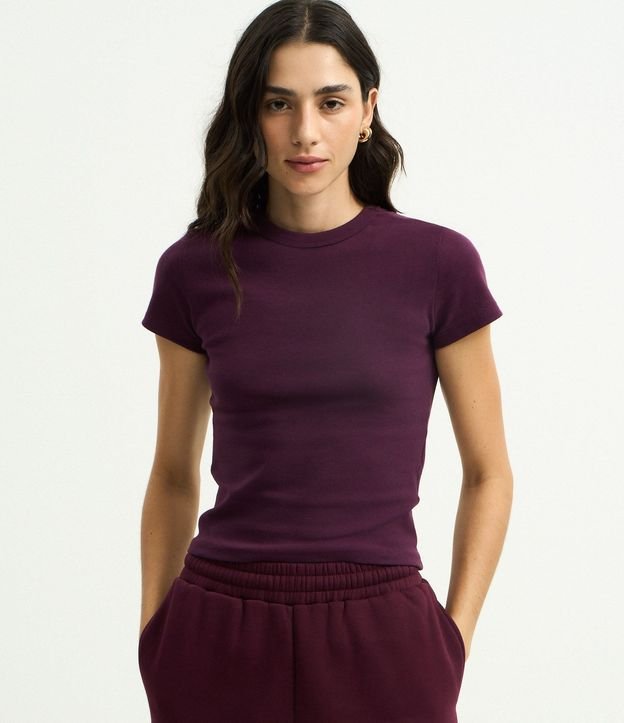Blusa Alargada Ajustada en Rib