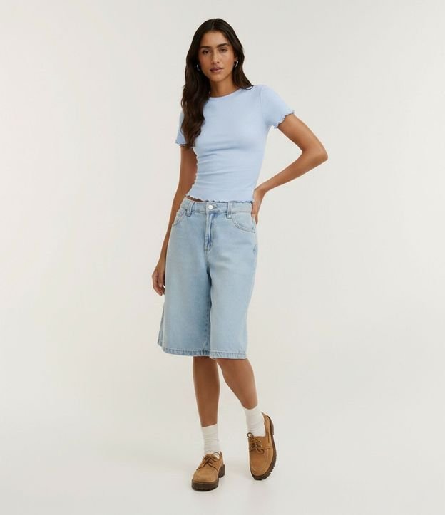 Blusa Manga Corta con Cuello Redondo