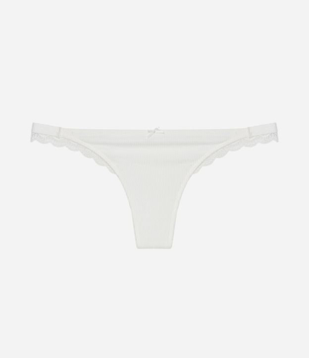 Bombacha Bikini en Algodón Texturizado con Encaje 5