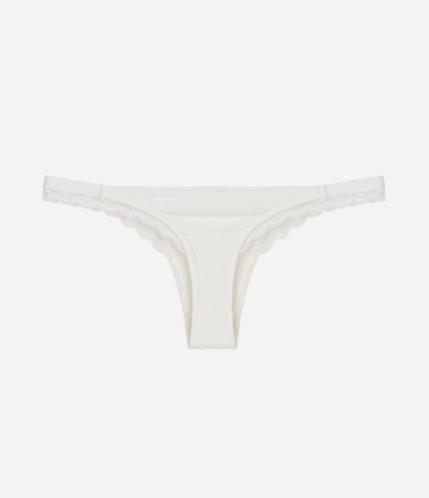 Bombacha Bikini en Algodón Texturizado con Encaje 6