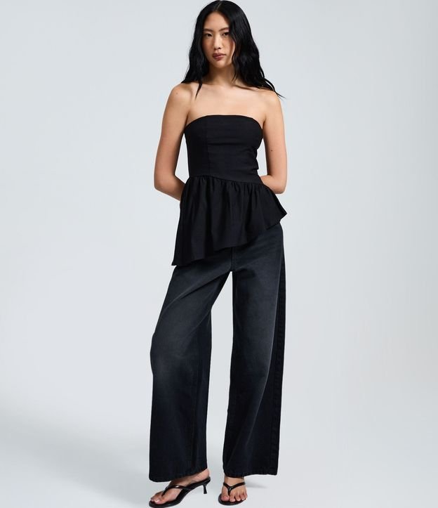 Blusa Peplum en Bengalina con Bajo Asimétrico 2