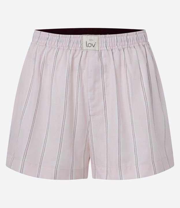 Short de Pijama en Tricolina con Estampado Rayado 5