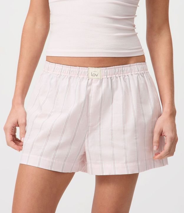 Short de Pijama en Tricolina con Estampado Rayado 2