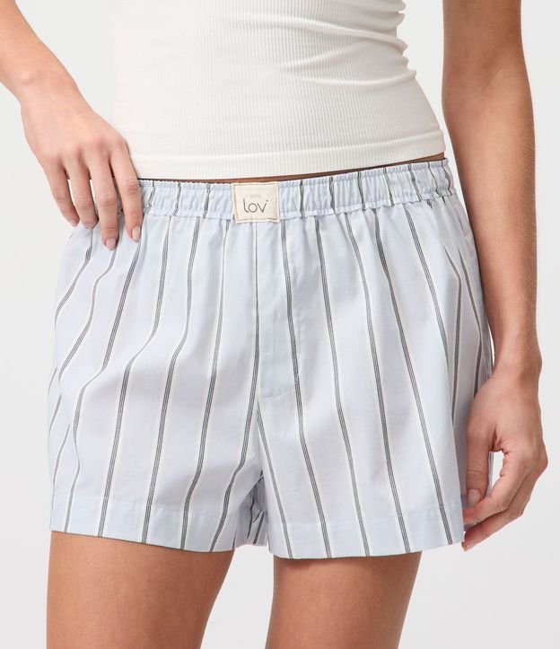 Short de Pijama en Tricolina con Estampado Rayada 2
