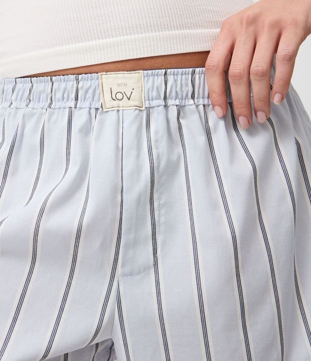 Short de Pijama en Tricolina con Estampado Rayada 3