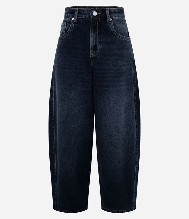 Pantalón Barrel en Jeans con Recorte Lateral 5