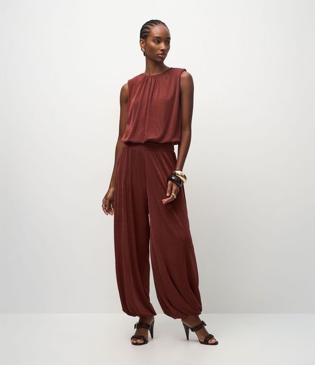 Pantalón Aladim con Leve Brillo y Cintura Ancha 1