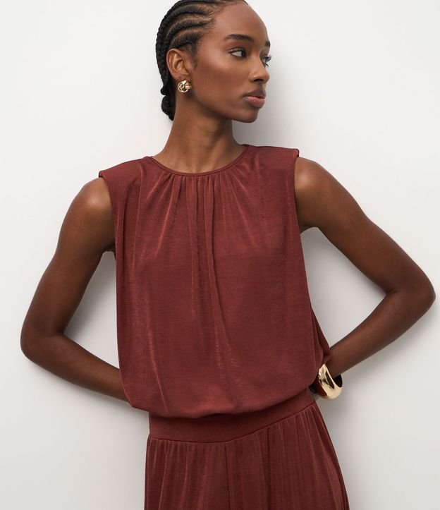 Blusa en Rib con Hombreras y Leve Brillo 1