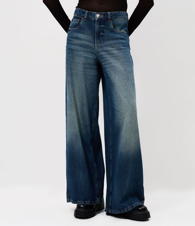 Pantalón Super Wide Jeans con Cintura Mediana 2