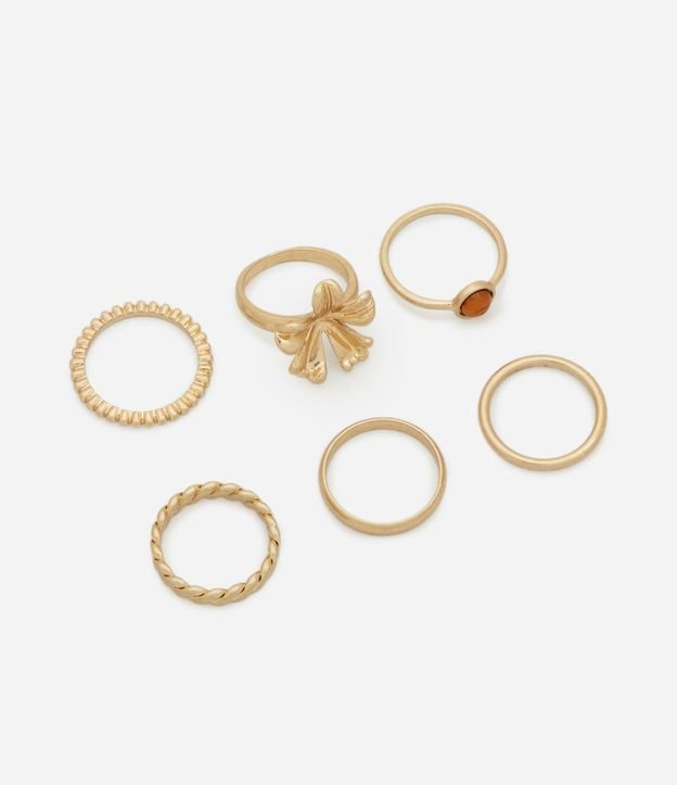 Kit 06 Anillos Delicados con Diferentes Acabados