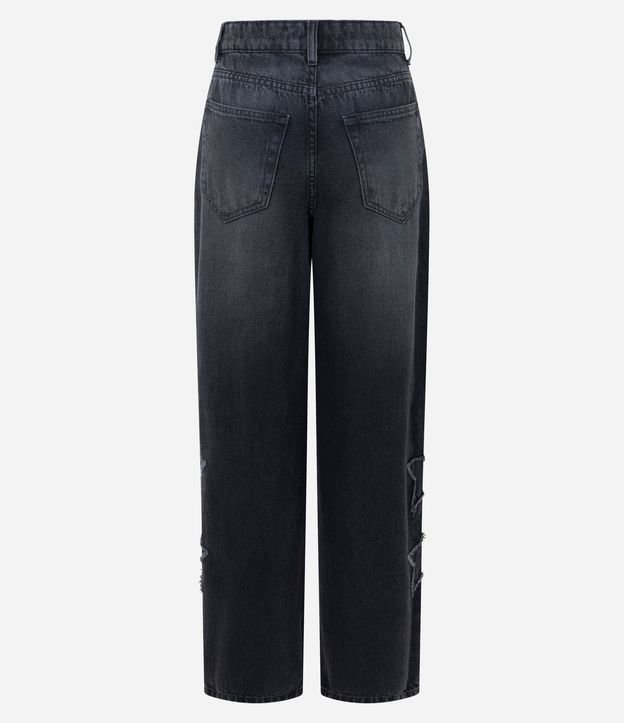 Pantalón Baggy en Jeans con Recortes de Estrellas y Cintura Mediana 9