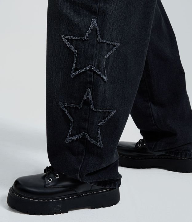 Pantalón Baggy en Jeans con Recortes de Estrellas y Cintura Mediana 6