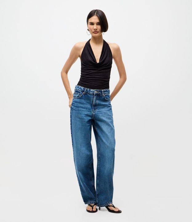 Pantalón de jean Baggy con Cintura Mediana