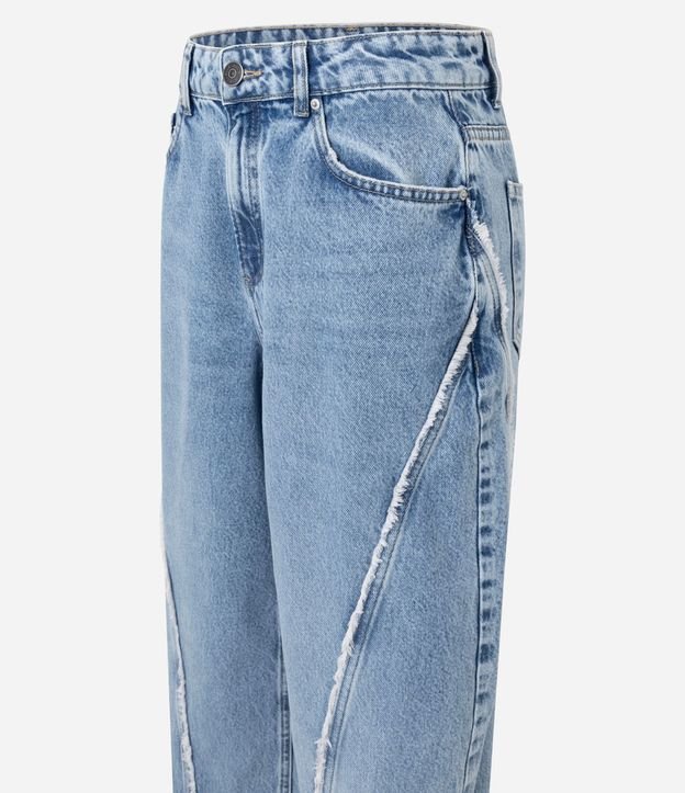 Pantalón Baggy en Jeans con Bordado Deshilachado y Cintura Mediana 6