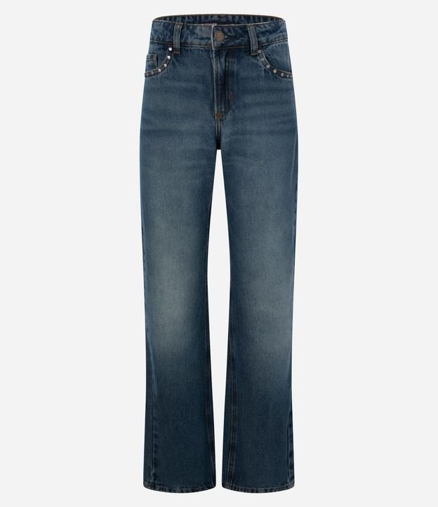 Pantalón Bootcut en Jeans con Cintura Baja y Tachuelas en los Bolsillos 5