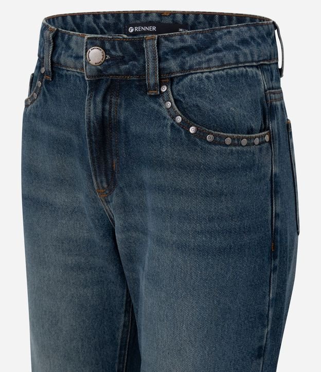 Pantalón Bootcut en Jeans con Cintura Baja y Tachuelas en los Bolsillos 6