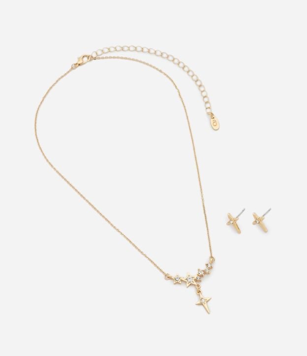 Conjunto de Collar y Caravanas con Aplicación de Strass 2