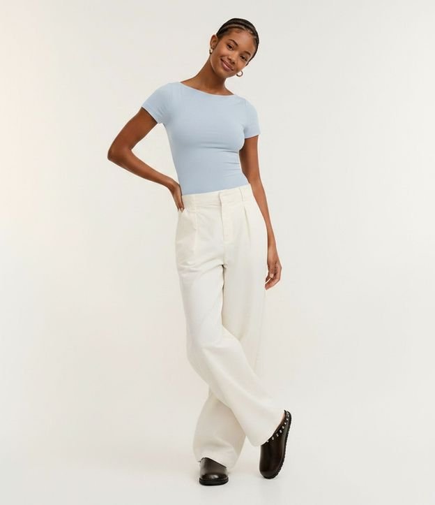 Blusa Manga Corta con Escote Canoa