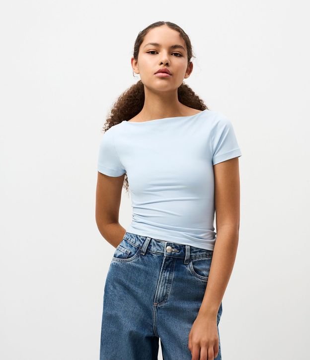 Blusa Manga Corta con Escote Canoa 2