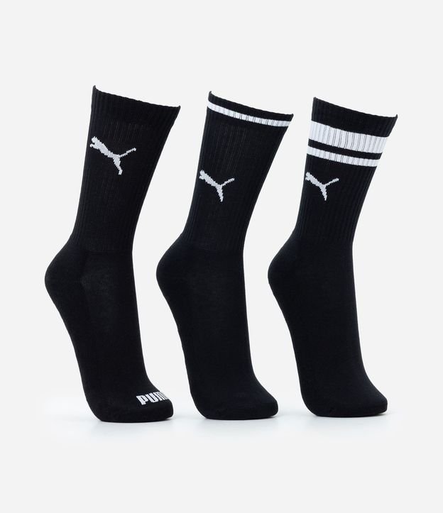 Kit 03 Medias Caña Larga Deportivas en Algodón Puma 2