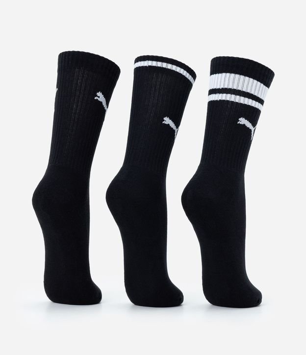 Kit 03 Medias Caña Larga Deportivas en Algodón Puma 4