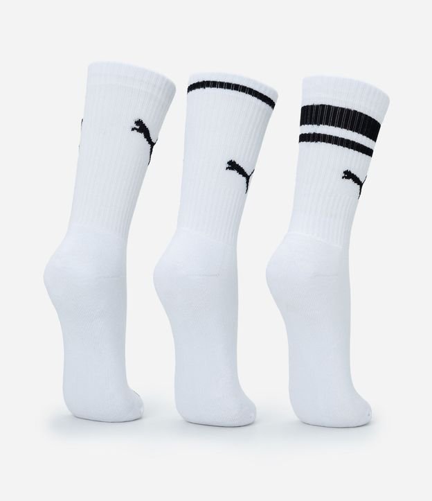 Kit 03 Medias Caña Larga Deportivas en Algodón Puma 3