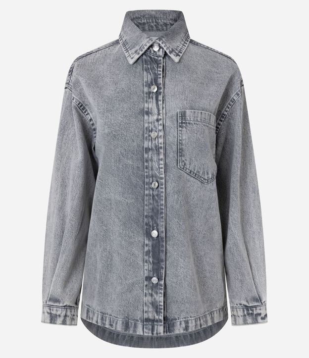 Camisa Oversized en Jeans con Botones Delanteros 1