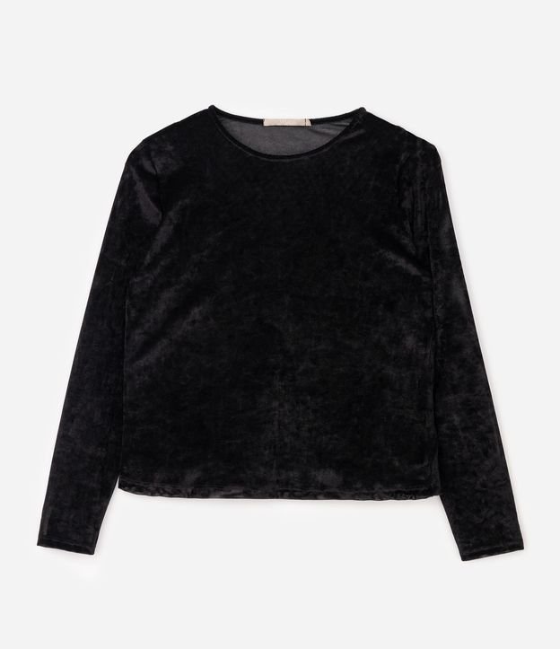 Blusa Tule Velvet Manga Larga Curve & Plus Size 4