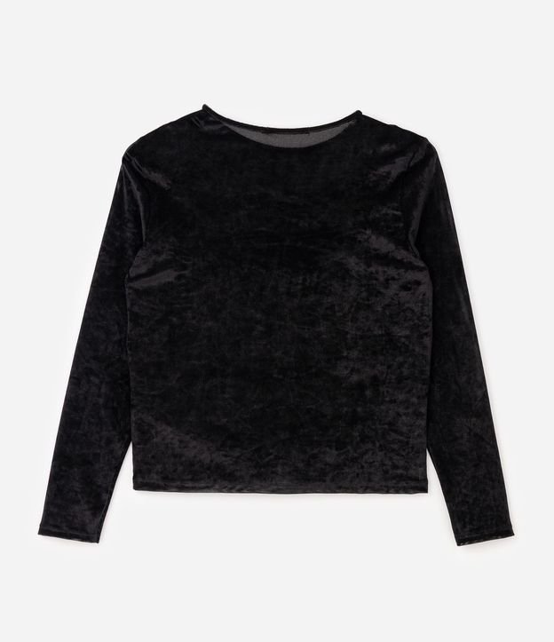 Blusa Tule Velvet Manga Larga Curve & Plus Size 5