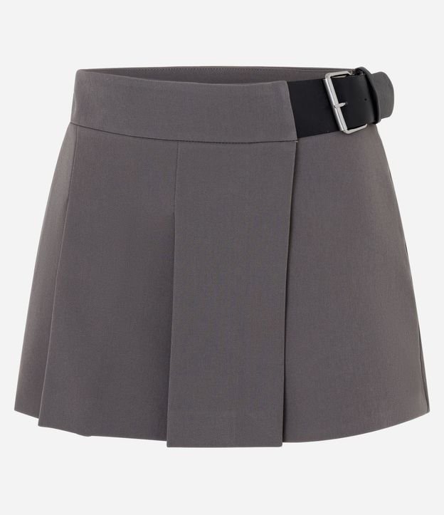 Short Pollera Sastre con Plegado Delantero y Cinturón Lateral 5