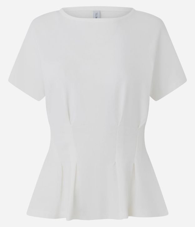 Blusa Peplum en Cotton con Pliegues