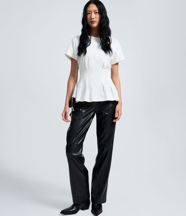 Blusa Peplum en Cotton con Pliegues 2