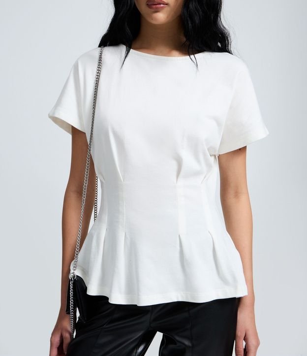 Blusa Peplum en Cotton con Pliegues 4
