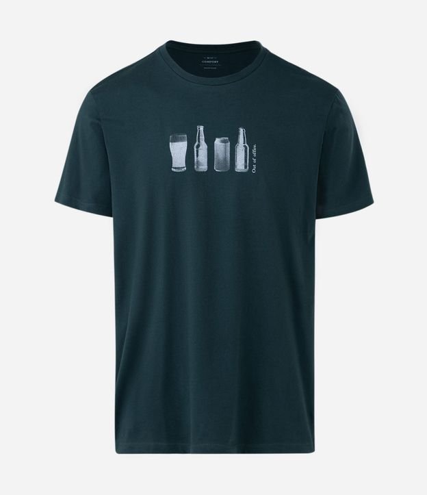 Remera Manga Corta en Algodón con Estampa de Cerveza 4