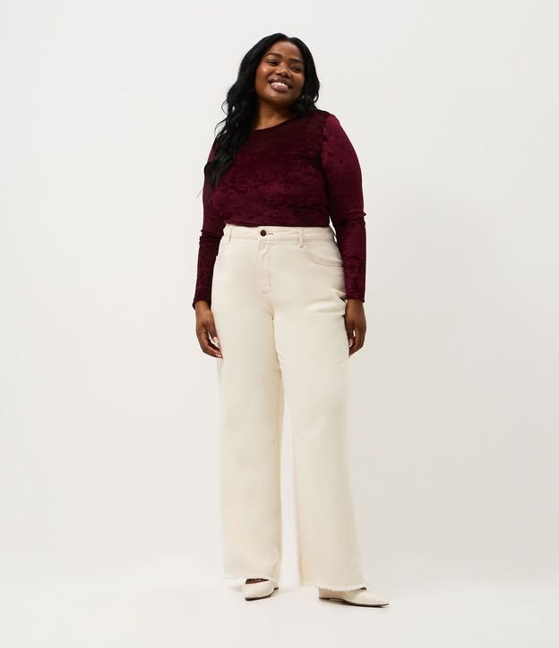 Blusa Tule Velvet Manga Larga Curve & Plus Size 2