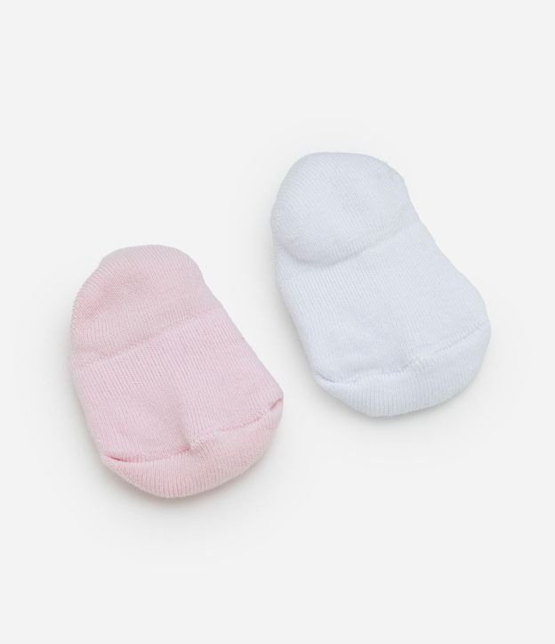 Kit 02 Medias Bebé Caña Corta con Detalle Zapatito – Talle 0 a 12 Meses 2