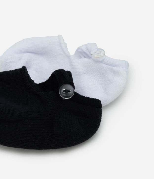 Kit 02 Medias Bebé Caña Corta con Detalle Zapatito – Talle 0 a 12 Meses 3