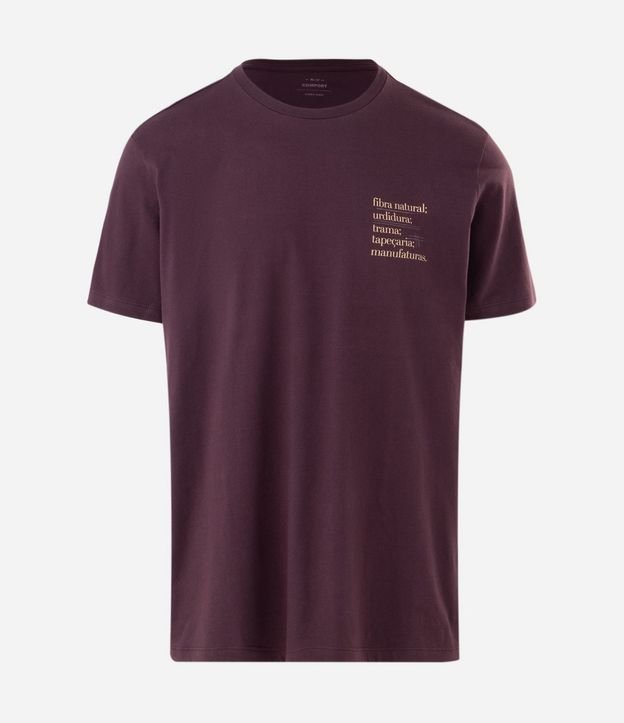 Remera Manga Corta en Algodón con Lettering Fibra Natural