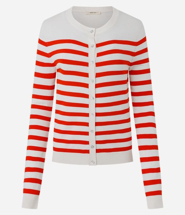 Cardigan en Punto con Estampado Rayado 5