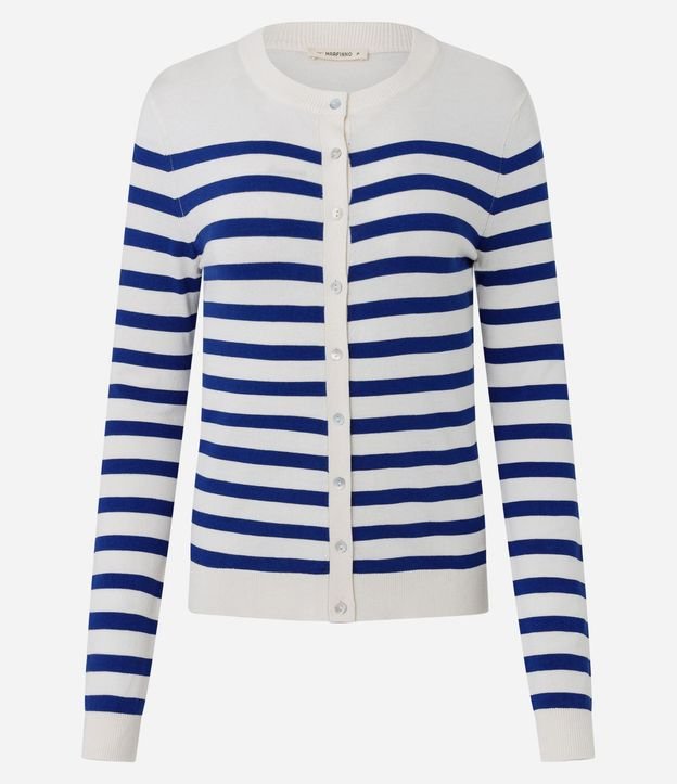 Cardigan en Punto con Estampado Rayado 6
