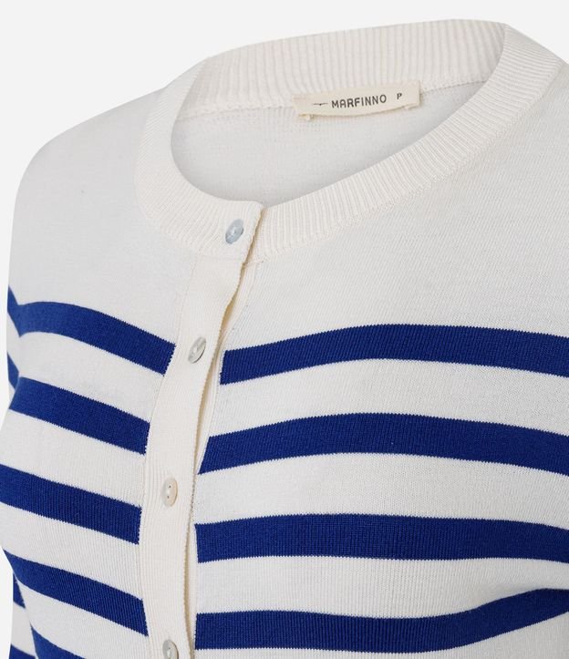 Cardigan en Punto con Estampado Rayado 7