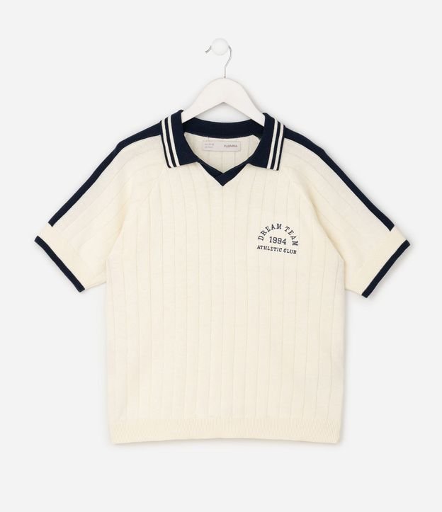 Remera Infantil Relaxed con Cuello Polo y Lettering Localizado – Talle 5 a 14 años 7