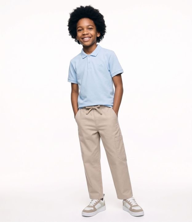 Pantalón Baggy Infantil en Algodón con Bolsillo Lateral -Talle 5 a 14 años