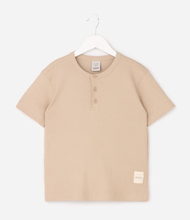 Remera Regular Infantil en Algodón con Cuello Henley – Talle 5 a 14 años 2
