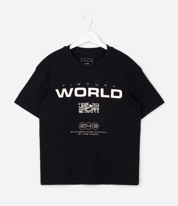 Remera Relaxed Infantil en Algodón con Estampado Lettering – Talle 5 a 14 años 2
