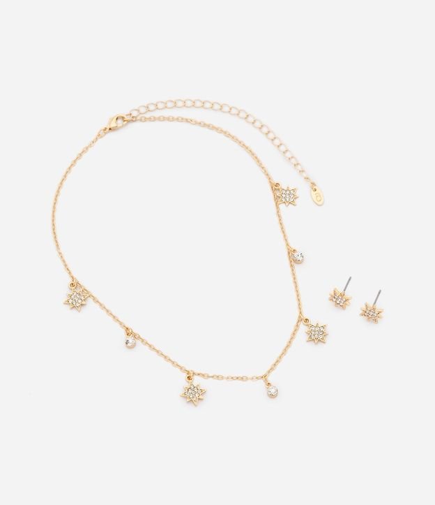 Conjunto de Collar y Caravanas con Colgantes de Estrella 2