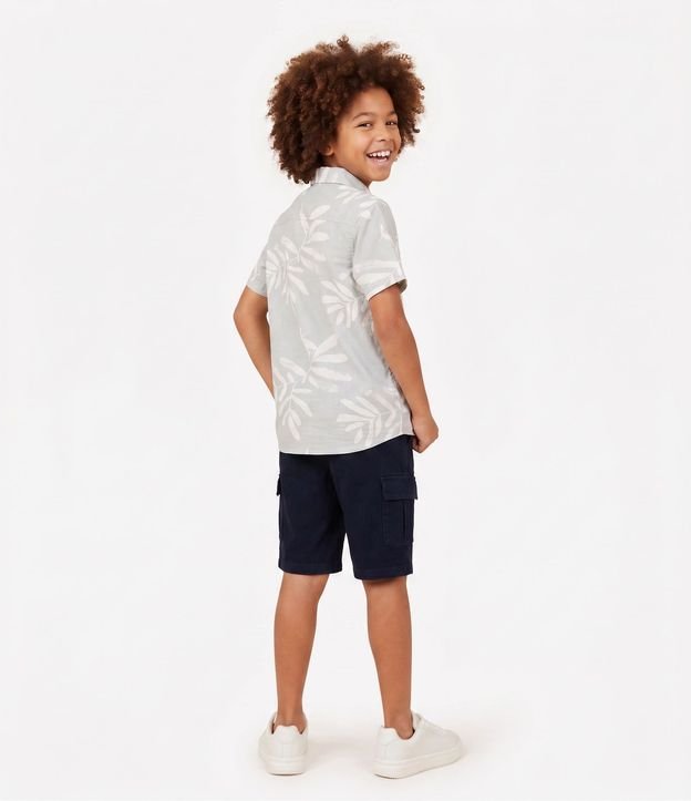 Bermuda Infantil en Sarga Liso con Bolsillos Cargo - Talle 5 a 14 años 3