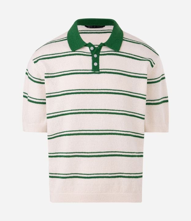 Camisa Polo en Punto con Estampado de Rayas 3
