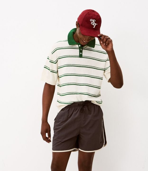 Camisa Polo en Punto con Estampado de Rayas
