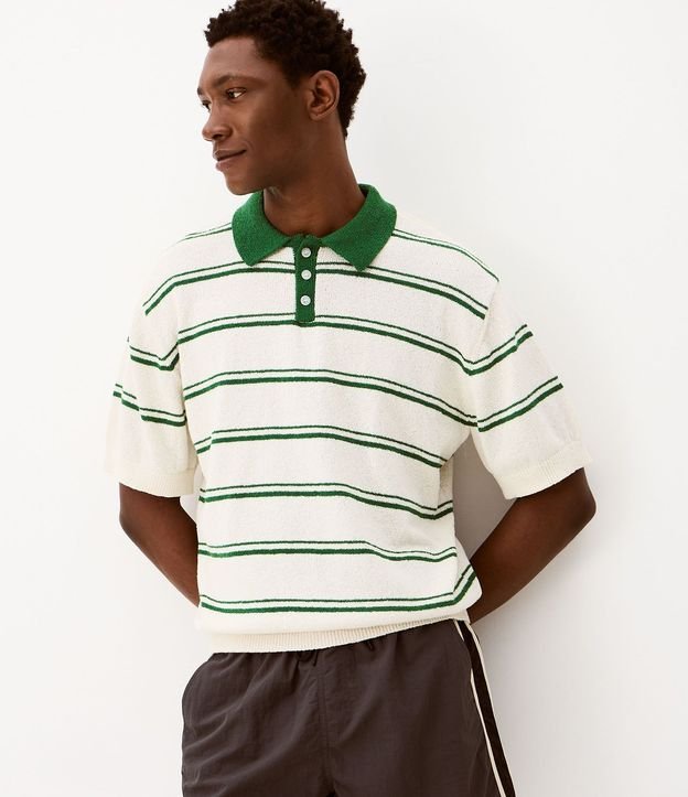 Camisa Polo en Punto con Estampado de Rayas 2